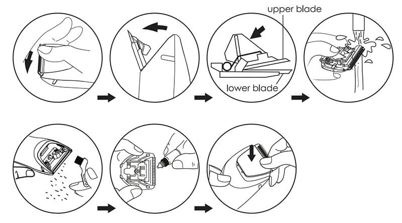 The steps for clean the electrical grooming clipper